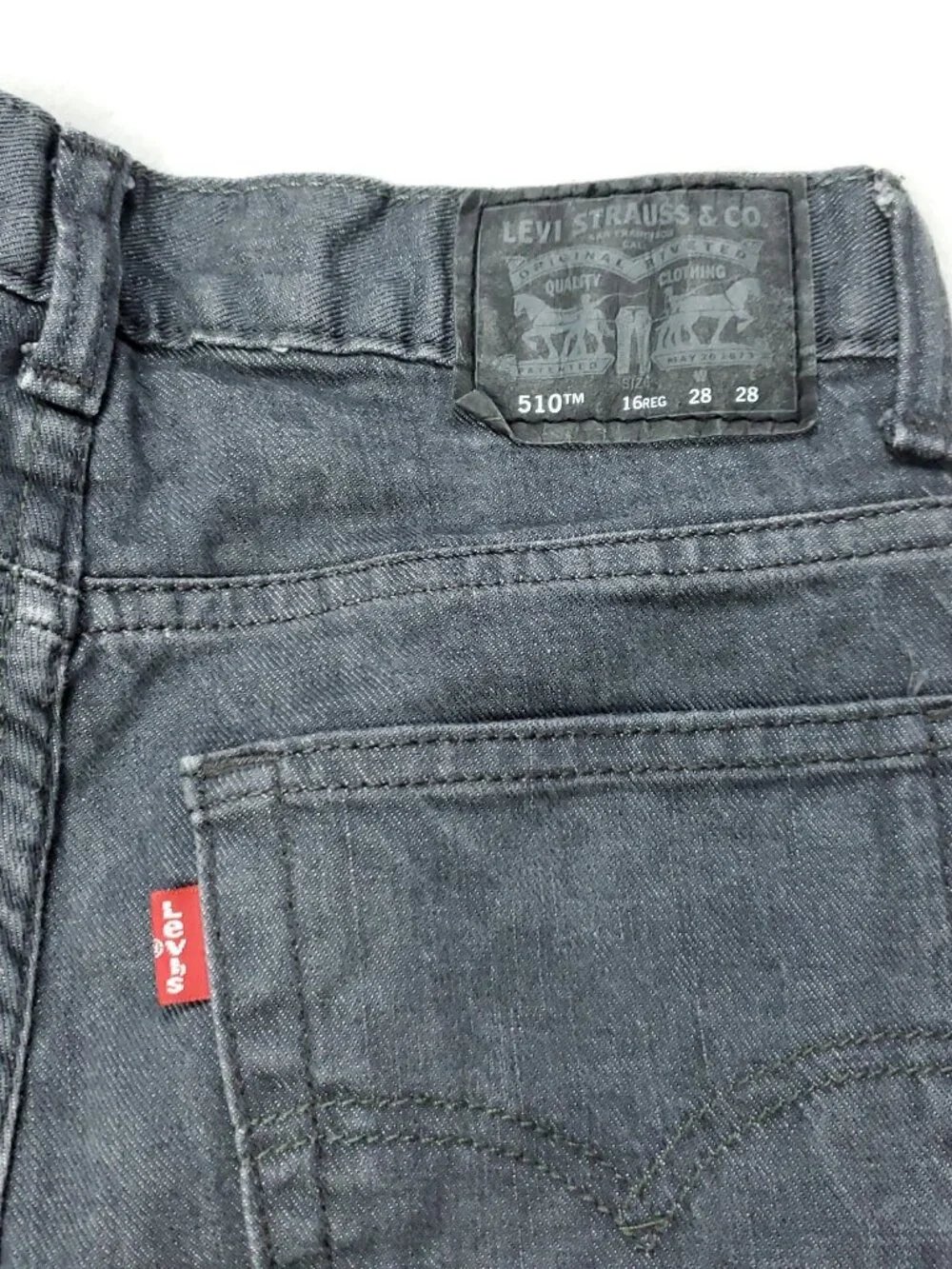 Levis 510 Skinny Jeans Boys 16 Regular 28x28 Gray Cotton Casual Skater